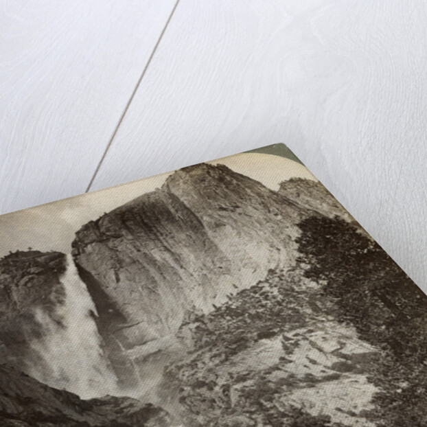 Yosemite Point and wind-blown Yosemite Falls, Yosemite Valley, California, USA by Underwood & Underwood