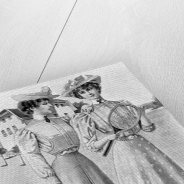 Tennis gowns, girls' attire for August by Anonymous