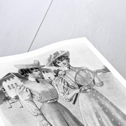 Tennis gowns, girls' attire for August by Anonymous