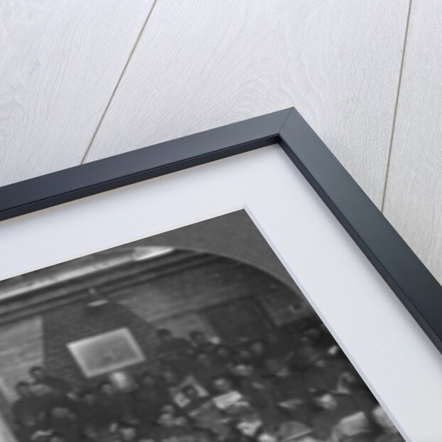 Social room of a YMCA army camp hut by Keystone View Company