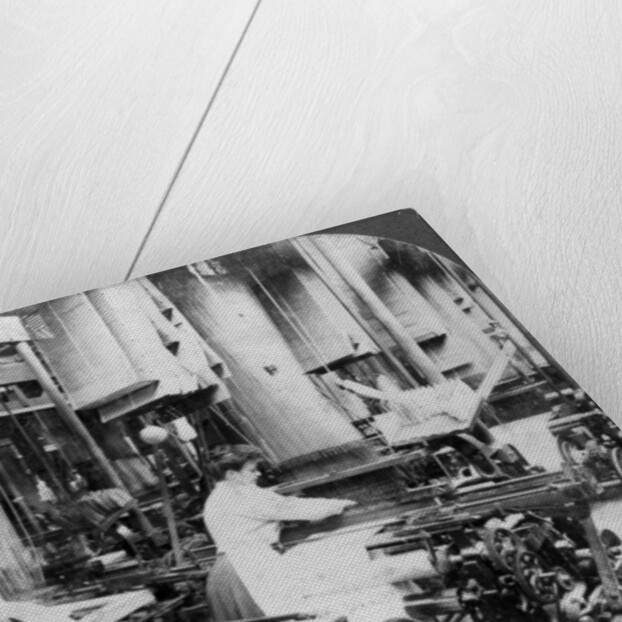 Weaving linen fabric, Montreal, Canada by Keystone View Company
