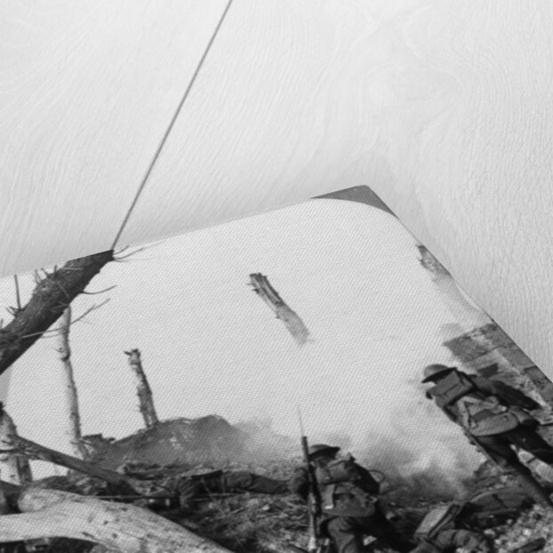 British troops attacking Germans isolated in a captured village, World War I by Realistic Travels Publishers
