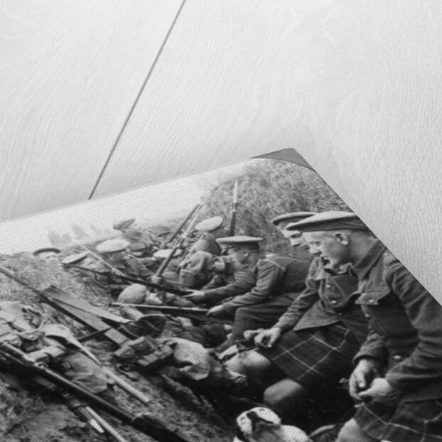 A section of Seaforth Highlanders snatching a moments respite, World War I by Realistic Travels Publishers