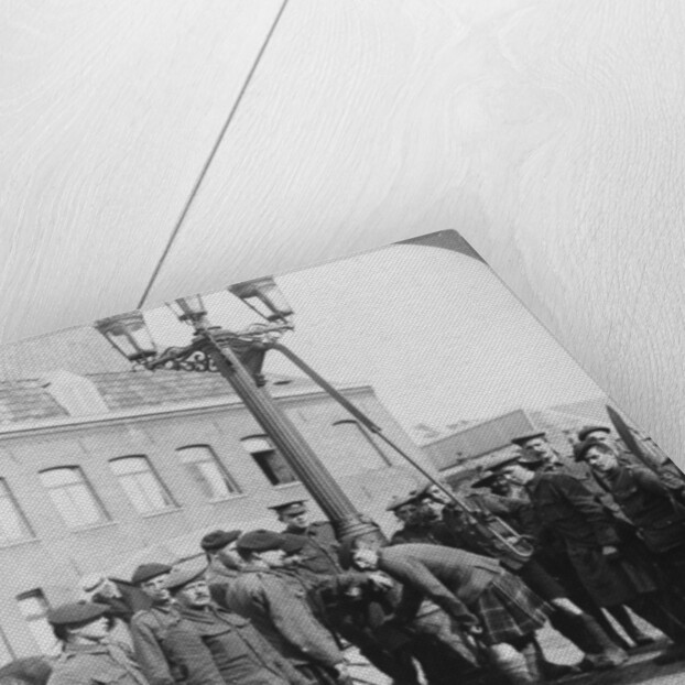 Soldiers filling their water bottles at the town pump La Gorgue, France, World War I by Realistic Travels Publishers