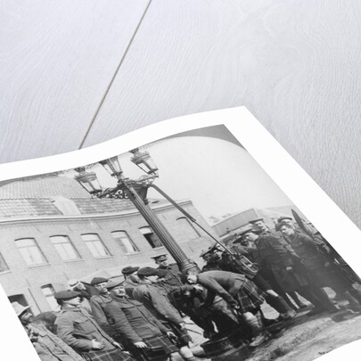 Soldiers filling their water bottles at the town pump La Gorgue, France, World War I by Realistic Travels Publishers