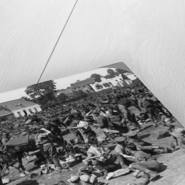 British cavalry troops resting in a French village, World War I by Realistic Travels Publishers