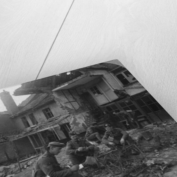 Houses damaged by German shellfire, Ypres salient, Belgium, World War I by Realistic Travels Publishers