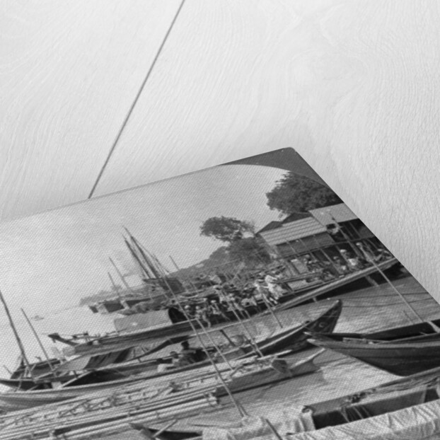 Looking up the Irrawaddy River, Rangoon, Burma by Stereo Travel Co