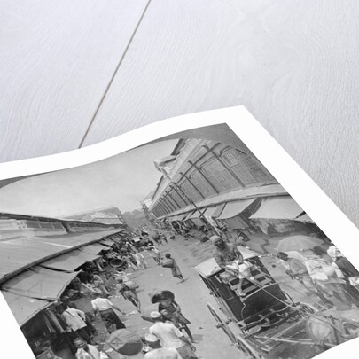 One of the chief native market streets, Rangoon, Burma by Stereo Travel Co