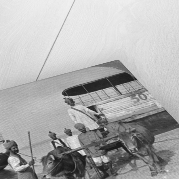 Military transport cart with an escort of Indian soldiers, Burma by Stereo Travel Co