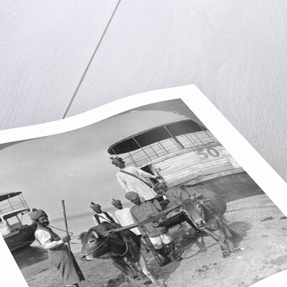 Military transport cart with an escort of Indian soldiers, Burma by Stereo Travel Co
