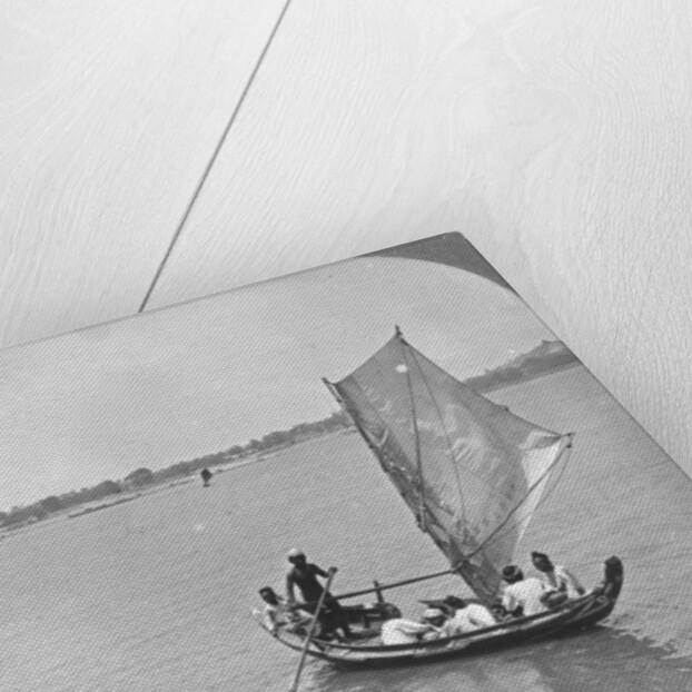 A sailing boat on the Irawaddy River, Burma by Stereo Travel Co