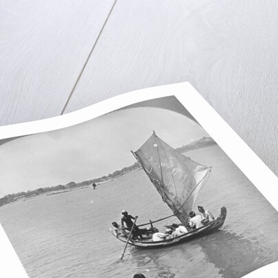 A sailing boat on the Irawaddy River, Burma by Stereo Travel Co