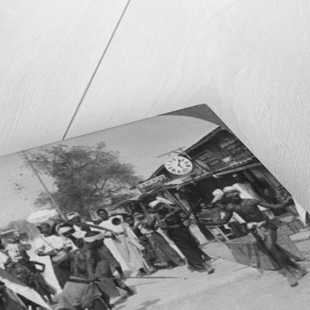 Young men performing a sword dance, Burma by Stereo Travel Co