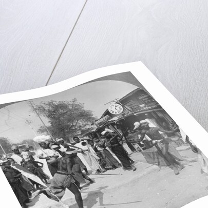 Young men performing a sword dance, Burma by Stereo Travel Co