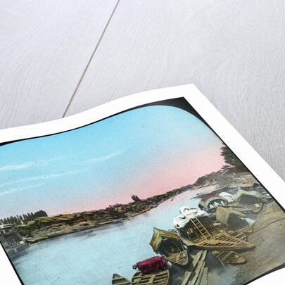 State barge opposite a Maharajah's palace, India by Anonymous