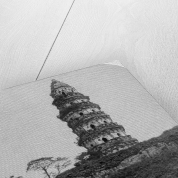 Tiger Hill Pagoda, the 'Leaning Tower', of Soo-Chow by Underwood & Underwood