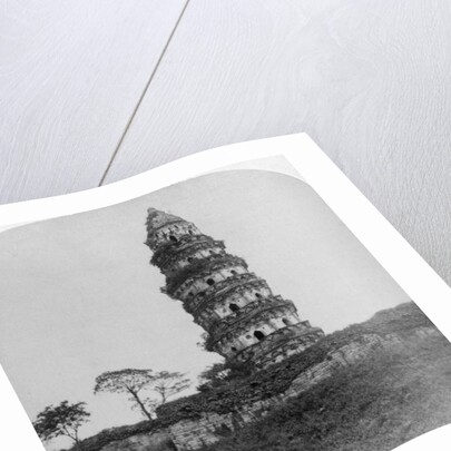 Tiger Hill Pagoda, the 'Leaning Tower', of Soo-Chow by Underwood & Underwood