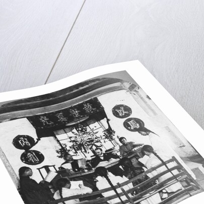 Interior of a schoolroom at Peking University, China by CH Graves