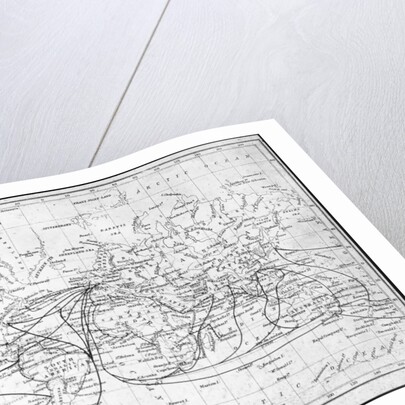 Map of the world showing sailing routes and telegraph cables by George Philip & Son Ltd