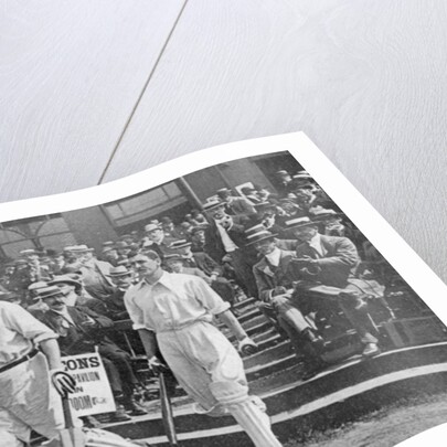 Dr WG Grace, English cricketer, walking out to bat by WA Rouch