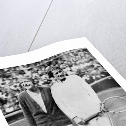 Suzanne Lenglen (left) and Elizabeth Ryan before their last singles match at Wimbledon by Anonymous