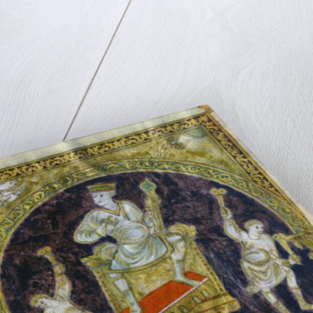 King David enthroned, dancers, end of 9th century (890-900), Abbey of St Gall by Anonymous