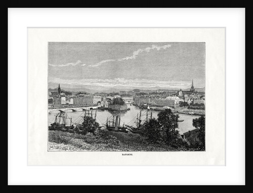 The harbour at Bayonne, France by Anonymous