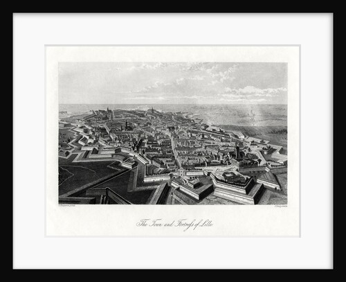 The town and fortress of Lille, France by J Lacy