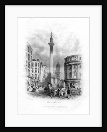 Monument and Church of St Magnus the Martyr, London by J Woods
