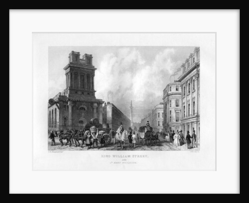 King William Street and St Mary Woolnoth, London by J Woods