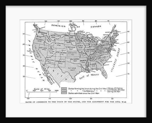 Dates of admission to the Union of the States, and the alignment for the civil war by Anonymous