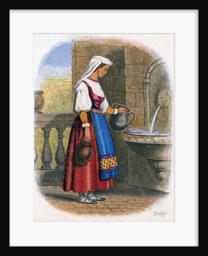 Italian Woman collecting Water by W Dickes