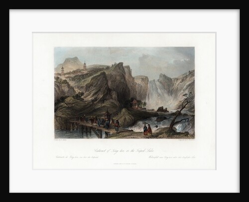 'Cataract of Ting-hoo, on the Tripod Lake', China by Edward Paxman Brandard