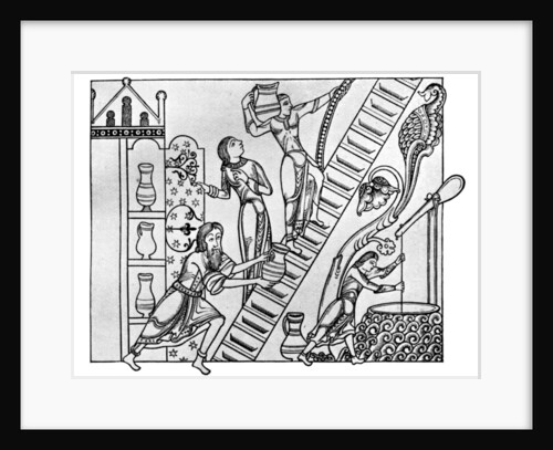 A Norman butler and his assistants by Anonymous