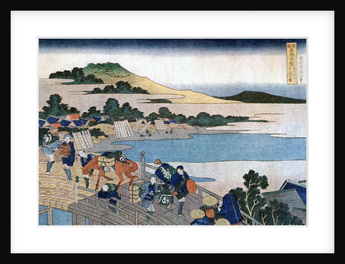 Fukui Bridge, Province of Echizen by HOKUSAI