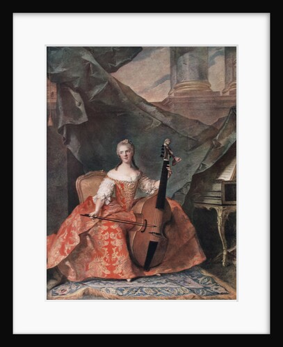 Madame Henriette de France in Court Costume Playing a Bass Viol by Jean-Marc Nattier