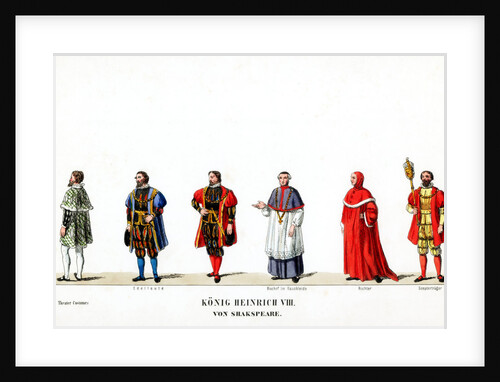 Theatre costume designs for Shakespeare's play, Henry VIII by Anonymous