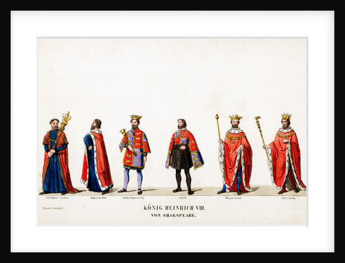 Theatre costume designs for Shakespeare's play, Henry VIII by Anonymous