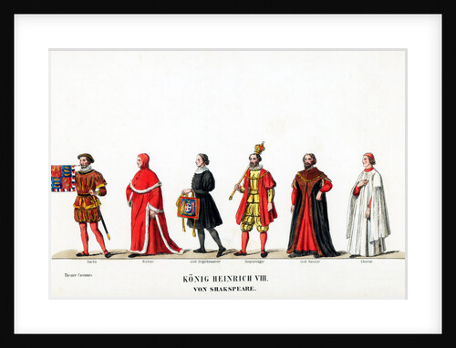Theatre costume designs for Shakespeare's play, Henry VIII by Anonymous