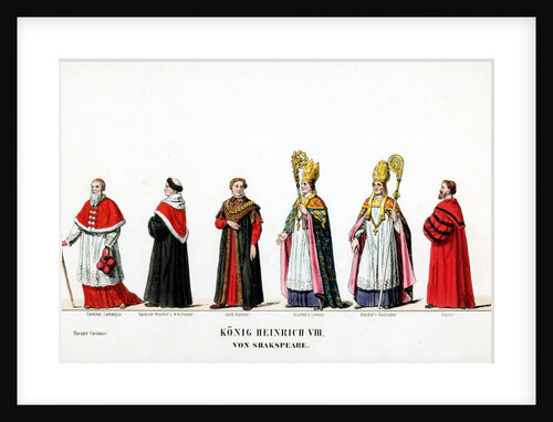 Theatre costume designs for Shakespeare's play, Henry VIII by Anonymous