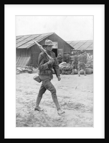 An American soldier on sentry duty, Saint Nazaire, France by Anonymous