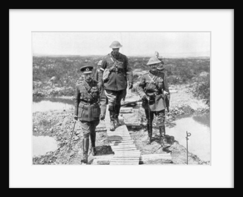 King George V and the Canadian General Currie view the captured ground at Vimy and Messines by Anonymous