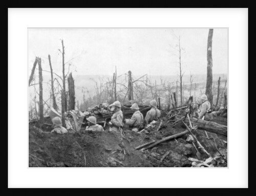 French soldiers overlooking German positions, Battle of Malmaison by Anonymous