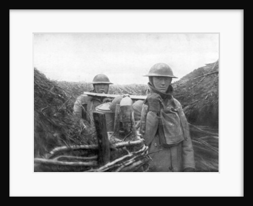 American troops at the front delivering soup to their comrades by Anonymous