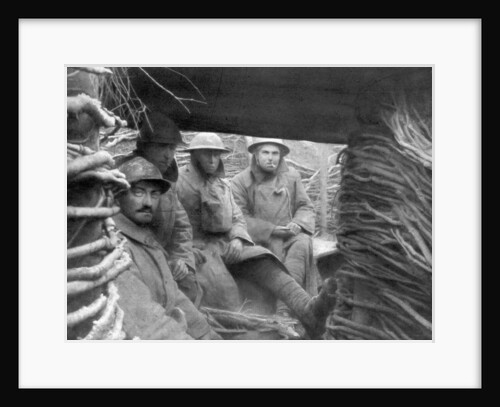 American and French troops in a trench at the front by Anonymous