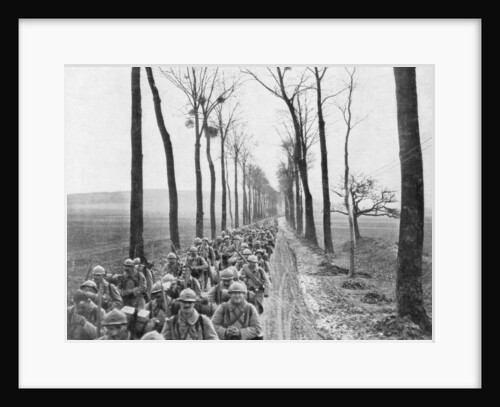 A regiment of French infantry going to the front, France by Anonymous