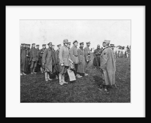 German prisoners taken on 18 April 1918 being told the rules of their captivity, France by Anonymous