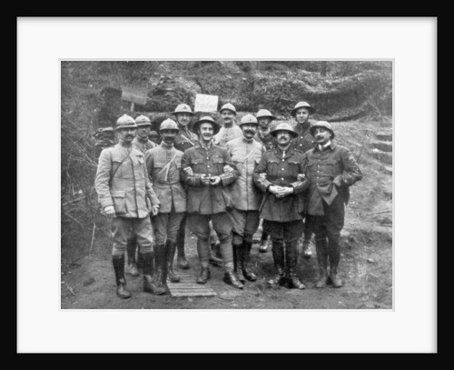 French and English officers at Mount Kemmel near Ypres, Belgium, April 1918 by Anonymous