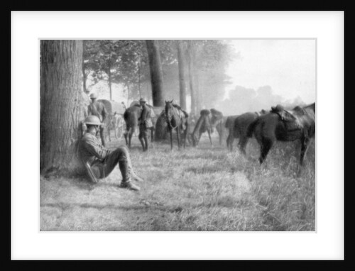 American cavalry unit at rest, Chemin des Dames, France by Anonymous